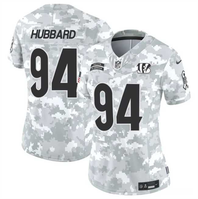 Women%27s Cincinnati Bengals #94 Sam Hubbard 2024 F.U.S.E Arctic Camo Salute To Service Limited Stitched Jersey Dzhi